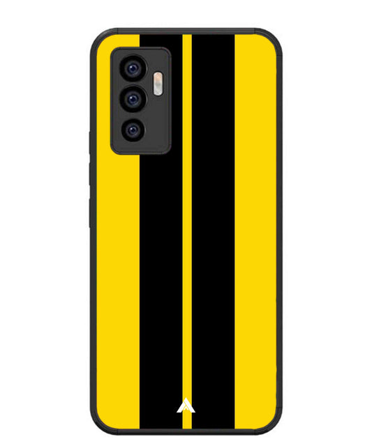 Stripe Pattern 4 Metal Back Cover Phone Case for Vivo Y75 4G