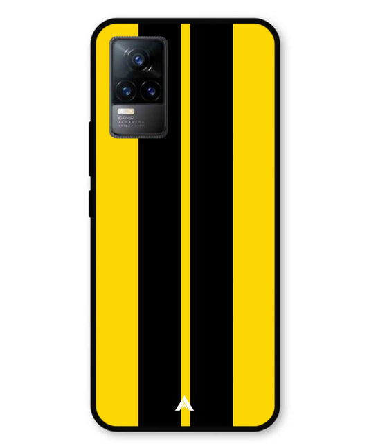 Stripe Pattern 4 Metal Back Cover Phone Case for Vivo v21e 4G