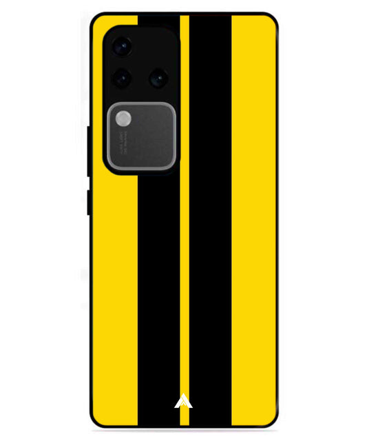 Stripe Pattern 4 Metal Back Cover Phone Case for Vivo v30 Pro