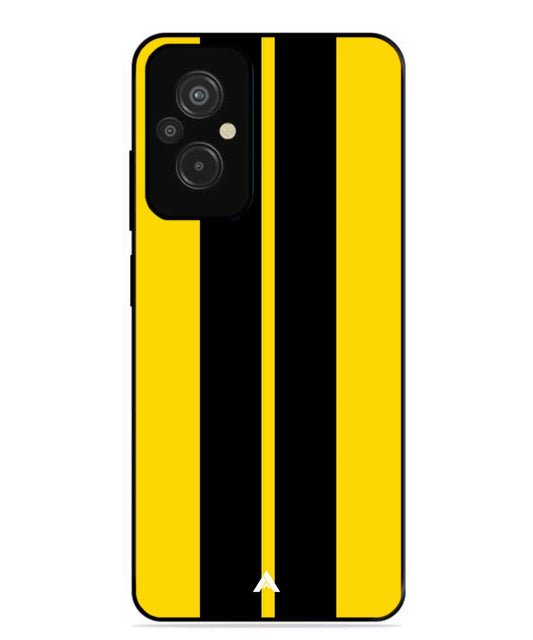Stripe Pattern 4 Metal Back Cover Phone Case for Xiaomi Redmi 11 Prime 4G