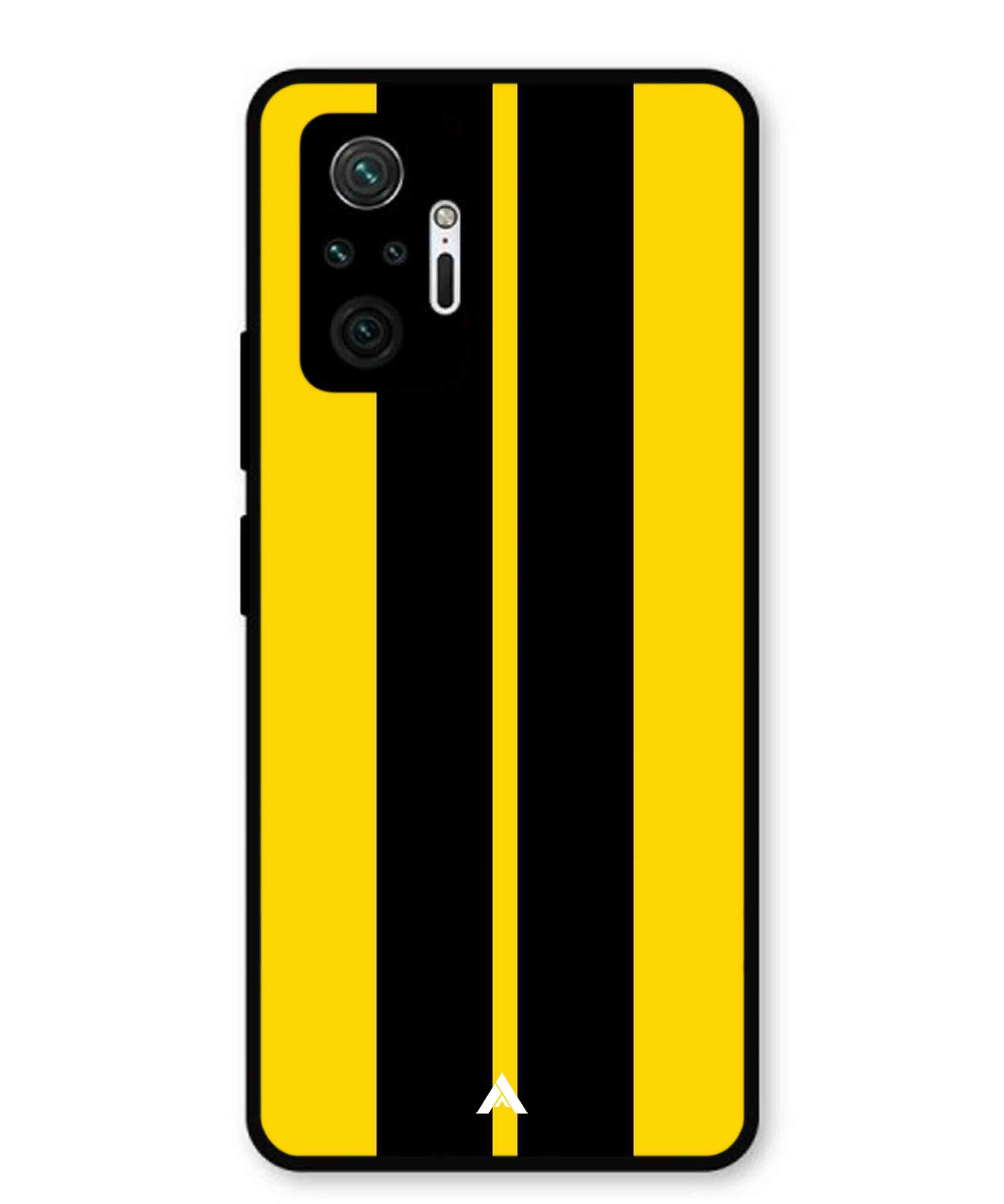 Stripe Pattern 4 Metal Back Cover Phone Case for Xiaomi Redmi Note 10 Pro Plus