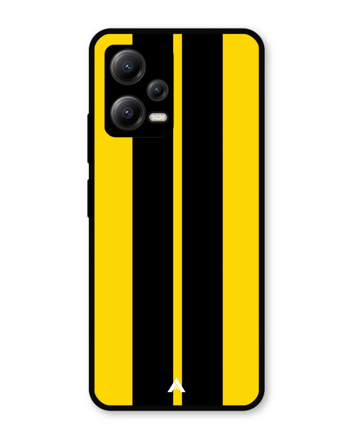 Stripe Pattern 4 Metal Back Cover Phone Case for Xiaomi Redmi Note 12 5G