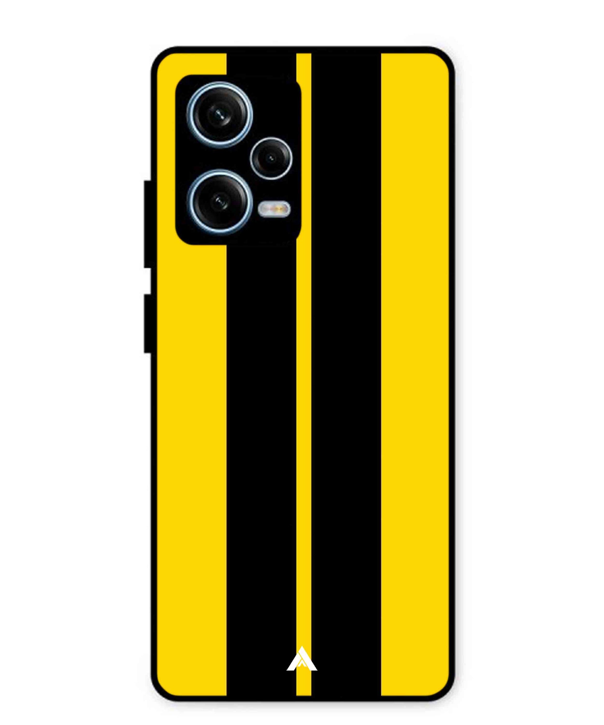 Stripe Pattern 4 Metal Back Cover Phone Case for Xiaomi Redmi Note 12 Pro Plus