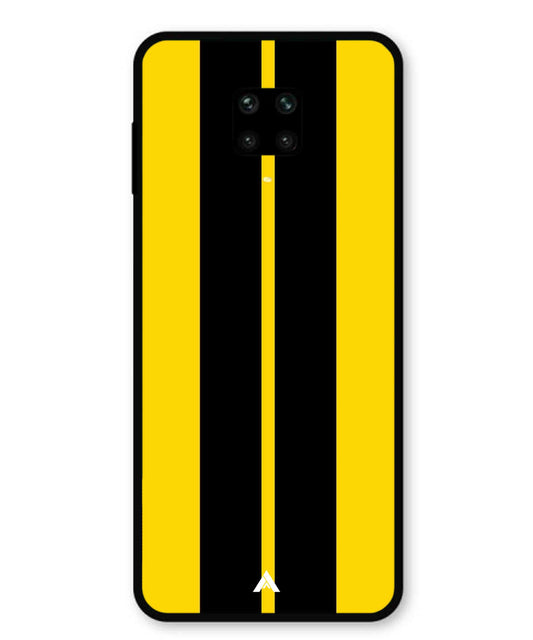 Stripe Pattern 4 Metal Back Cover Phone Case for Xiaomi Redmi Note 9 Pro Max