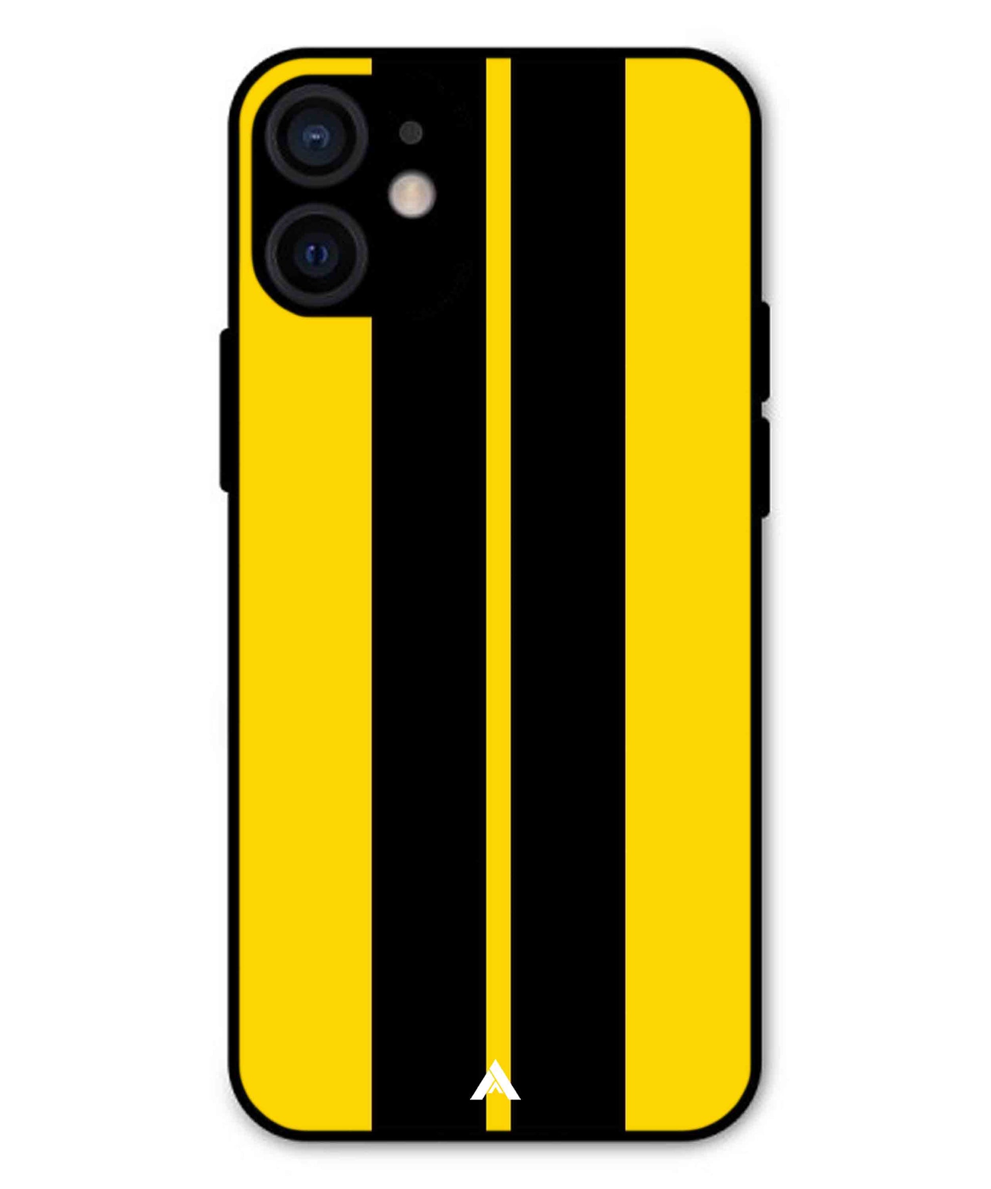 Stripe Pattern 4 Metal Back Cover Phone Case for iPhone 13 Mini