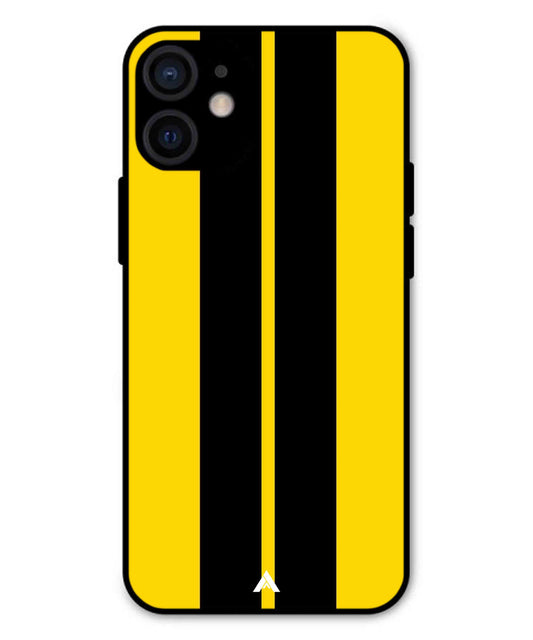 Stripe Pattern 4 Metal Back Cover Phone Case for iPhone 13 Mini