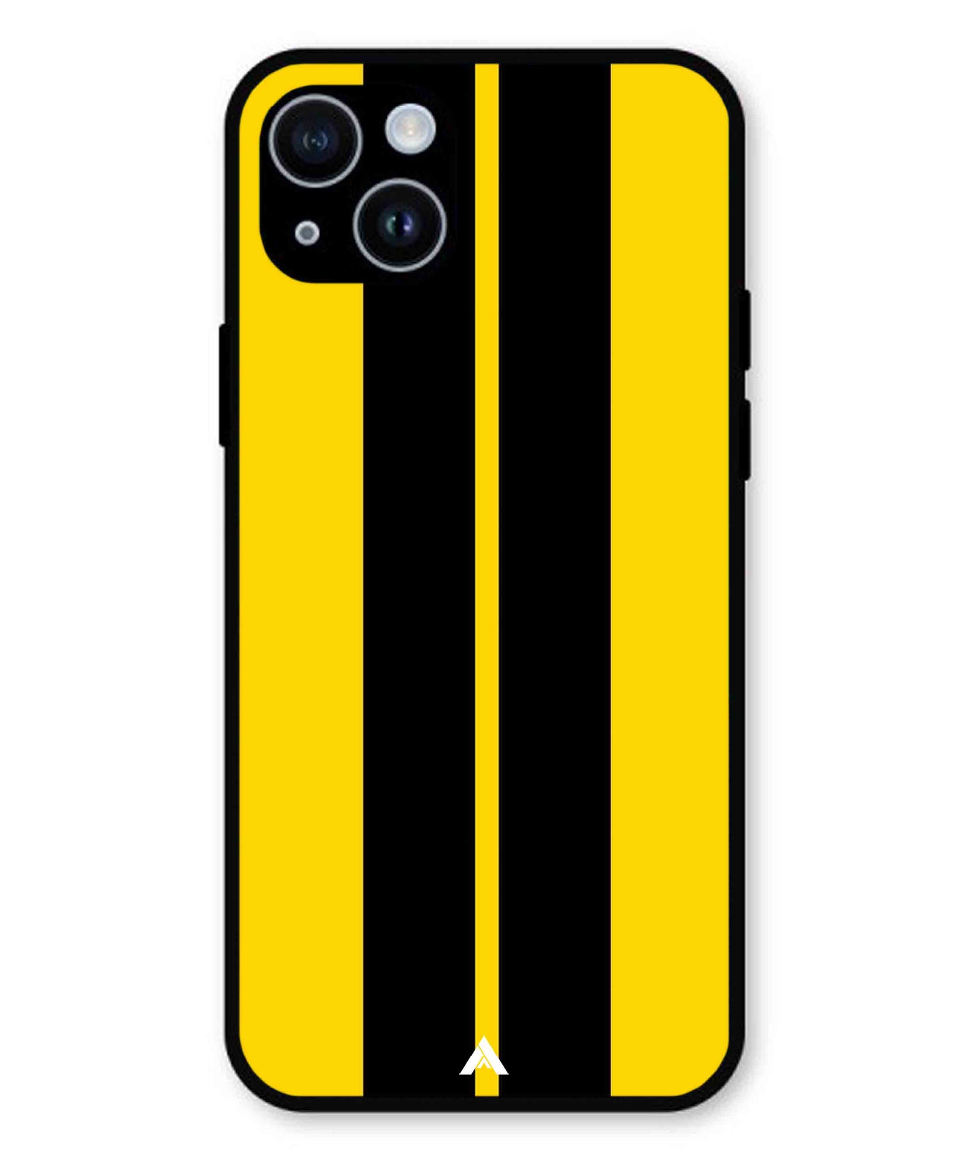 Stripe Pattern 4 Metal Back Cover Phone Case for iPhone 15 Plus