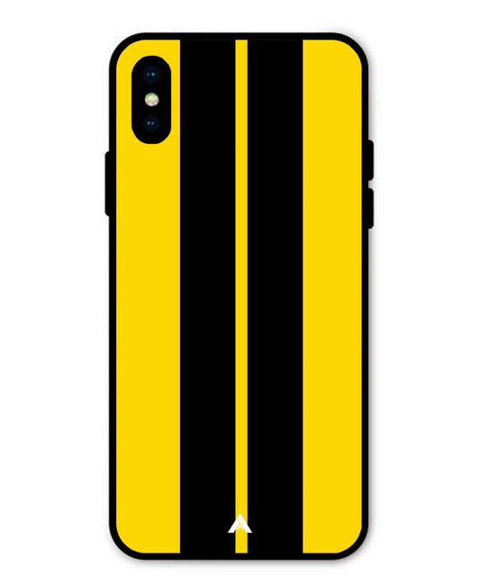 Stripe Pattern 4 Metal Back Cover Phone Case for iPhone X