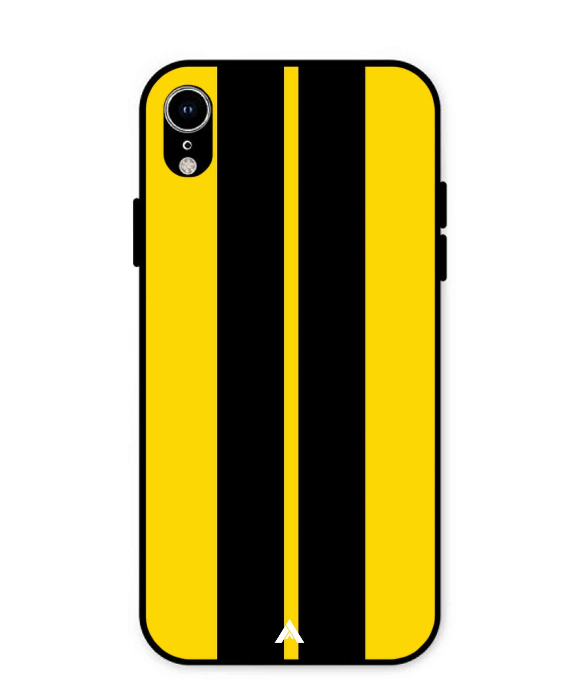 Stripe Pattern 4 Metal Back Cover Phone Case for iPhone Xr