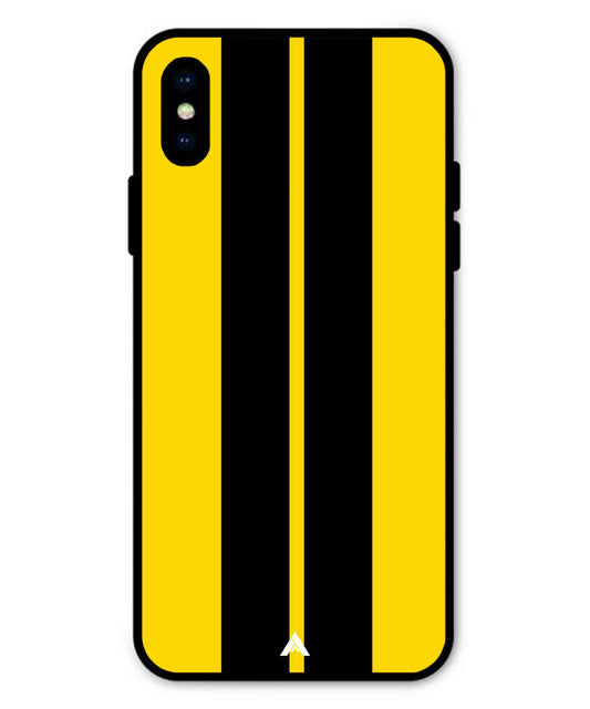 Stripe Pattern 4 Metal Back Cover Phone Case for iPhone Xs