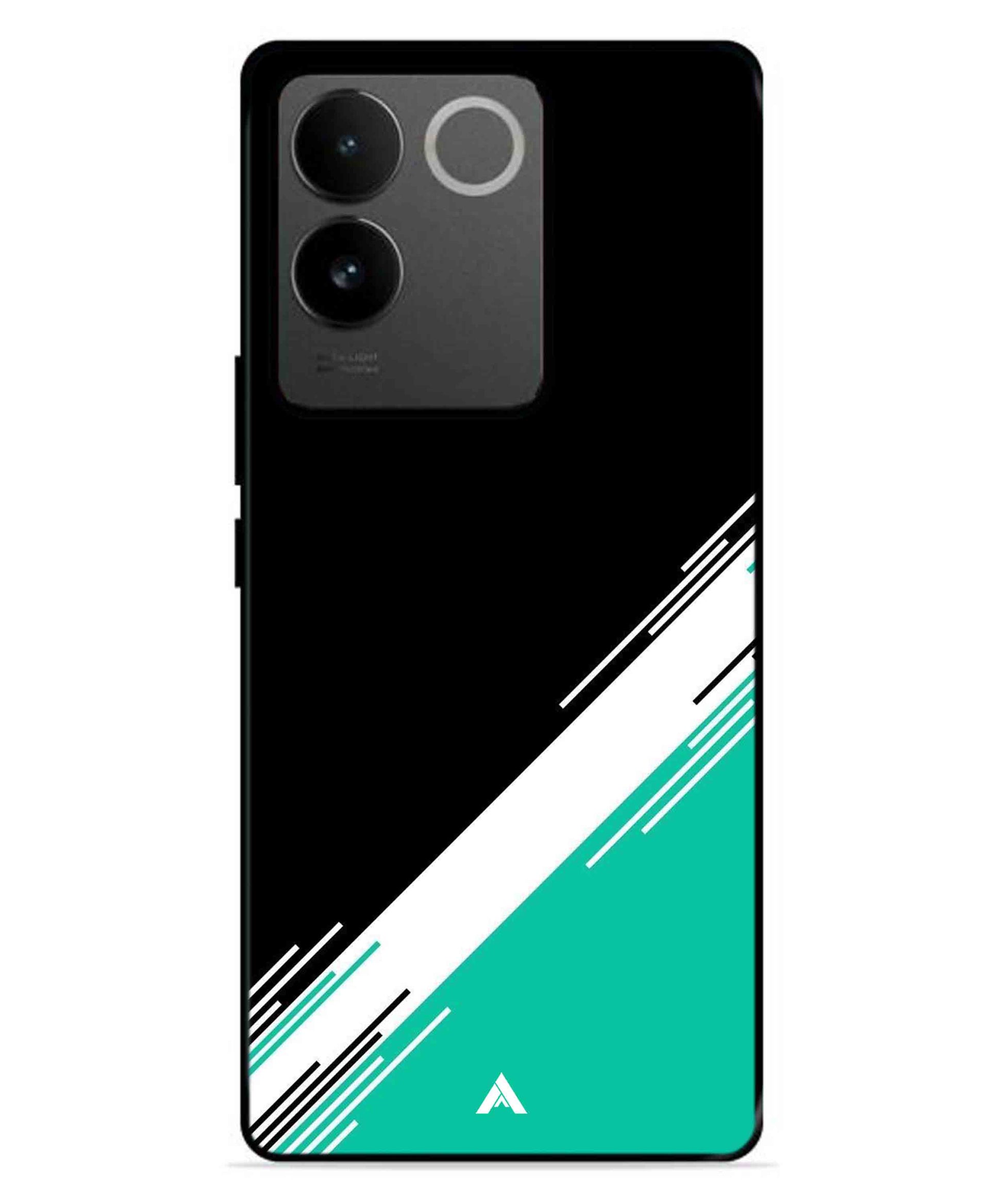 Stripe Pattern 5 Metal Back Cover Phone Case for IQOO Z7 Pro