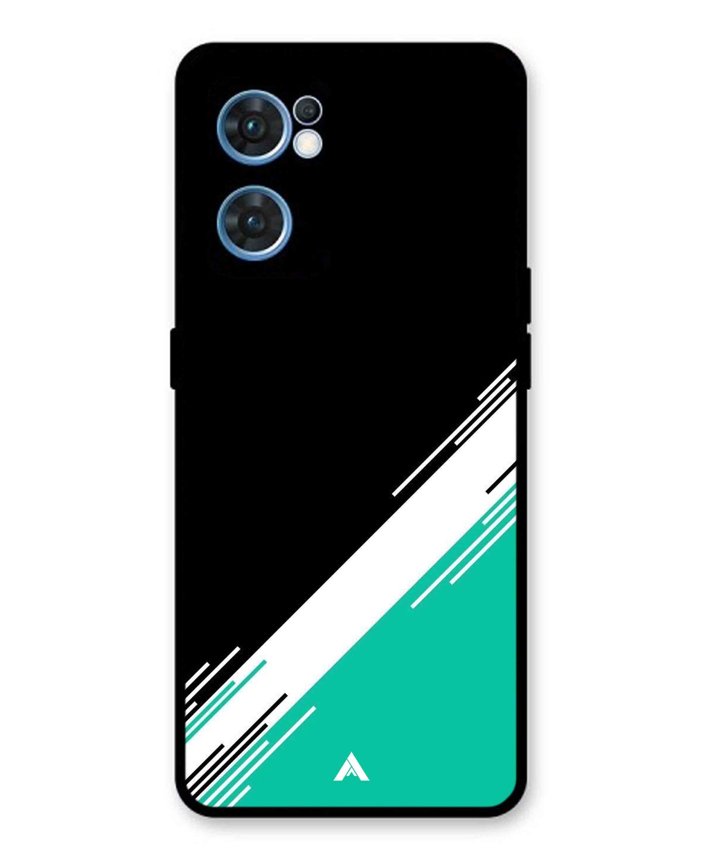 Stripe Pattern 5 Metal Back Cover Phone Case for Oppo F21 Pro 4G
