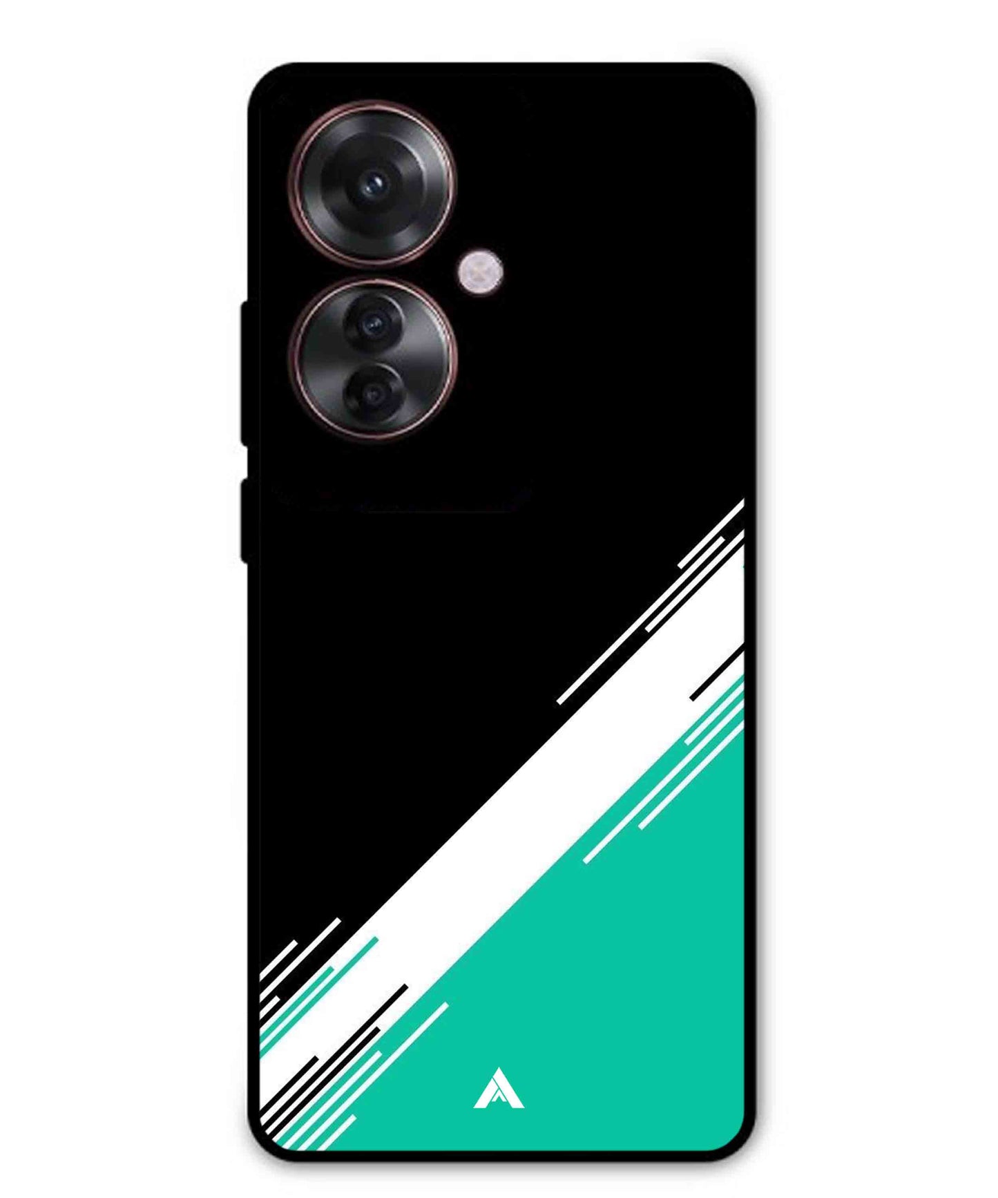 Stripe Pattern 5 Metal Back Cover Phone Case for Oppo F25 Pro