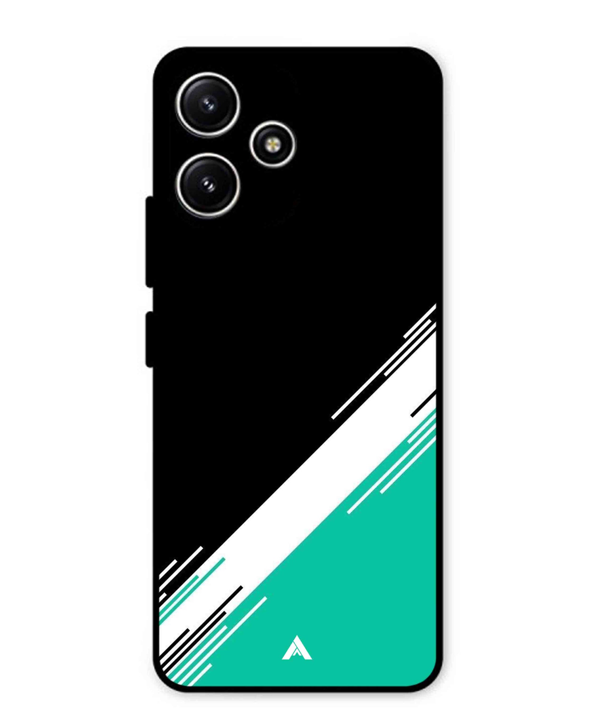 Stripe Pattern 5 Metal Back Cover Phone Case for Poco M6 Pro