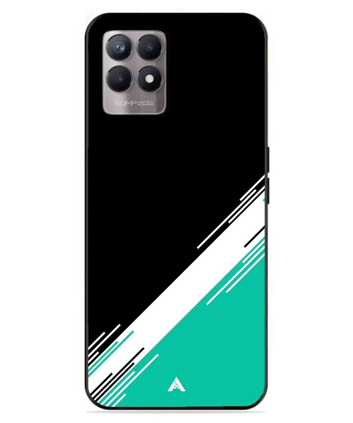 Stripe Pattern 5 Metal Back Cover Phone Case for Realme 8 Pro