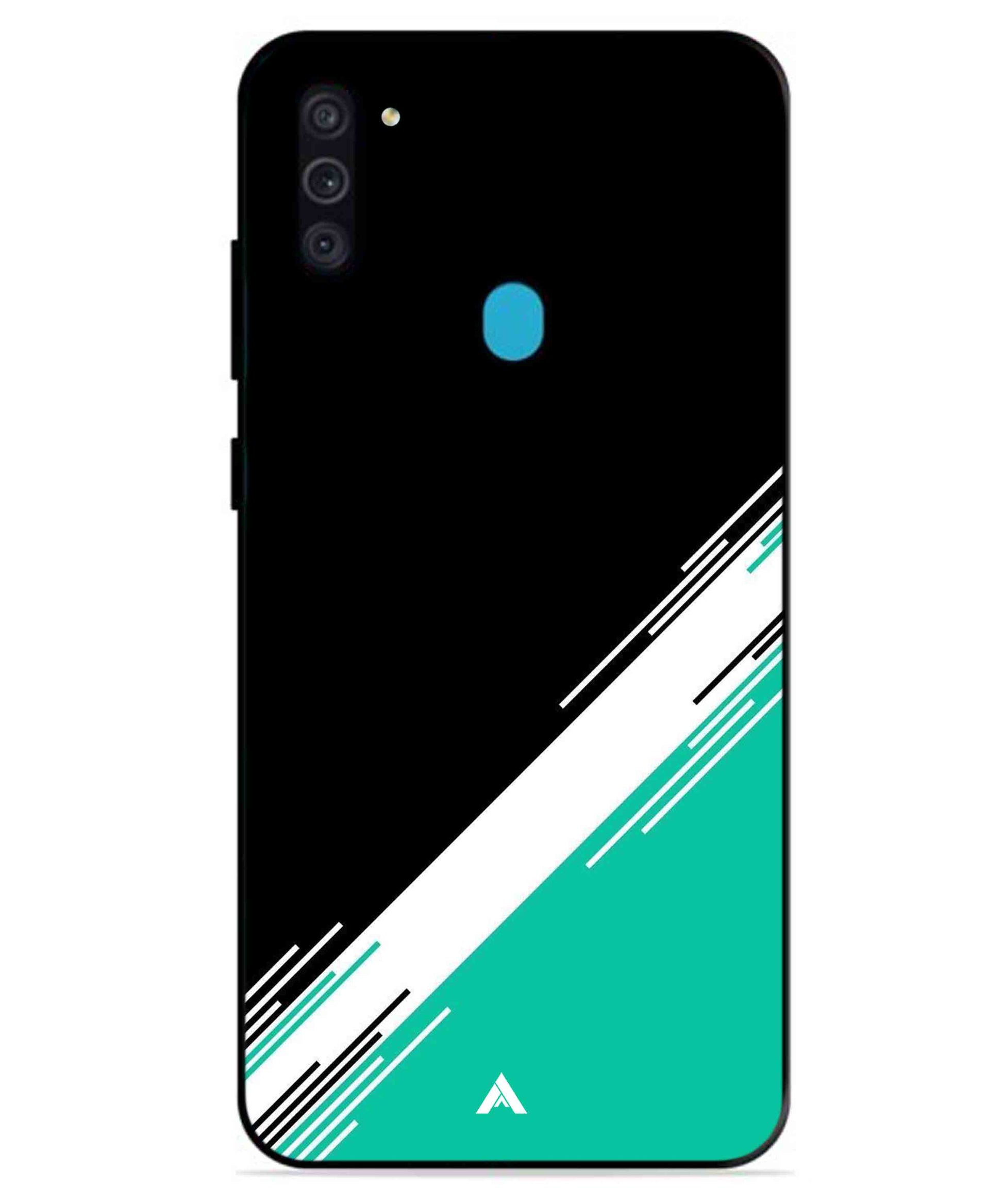 Stripe Pattern 5 Metal Back Cover Phone Case for Samsung Galaxy A11