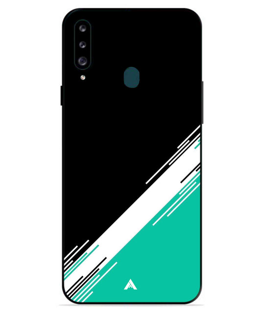 Stripe Pattern 5 Metal Back Cover Phone Case for Samsung Galaxy A20s