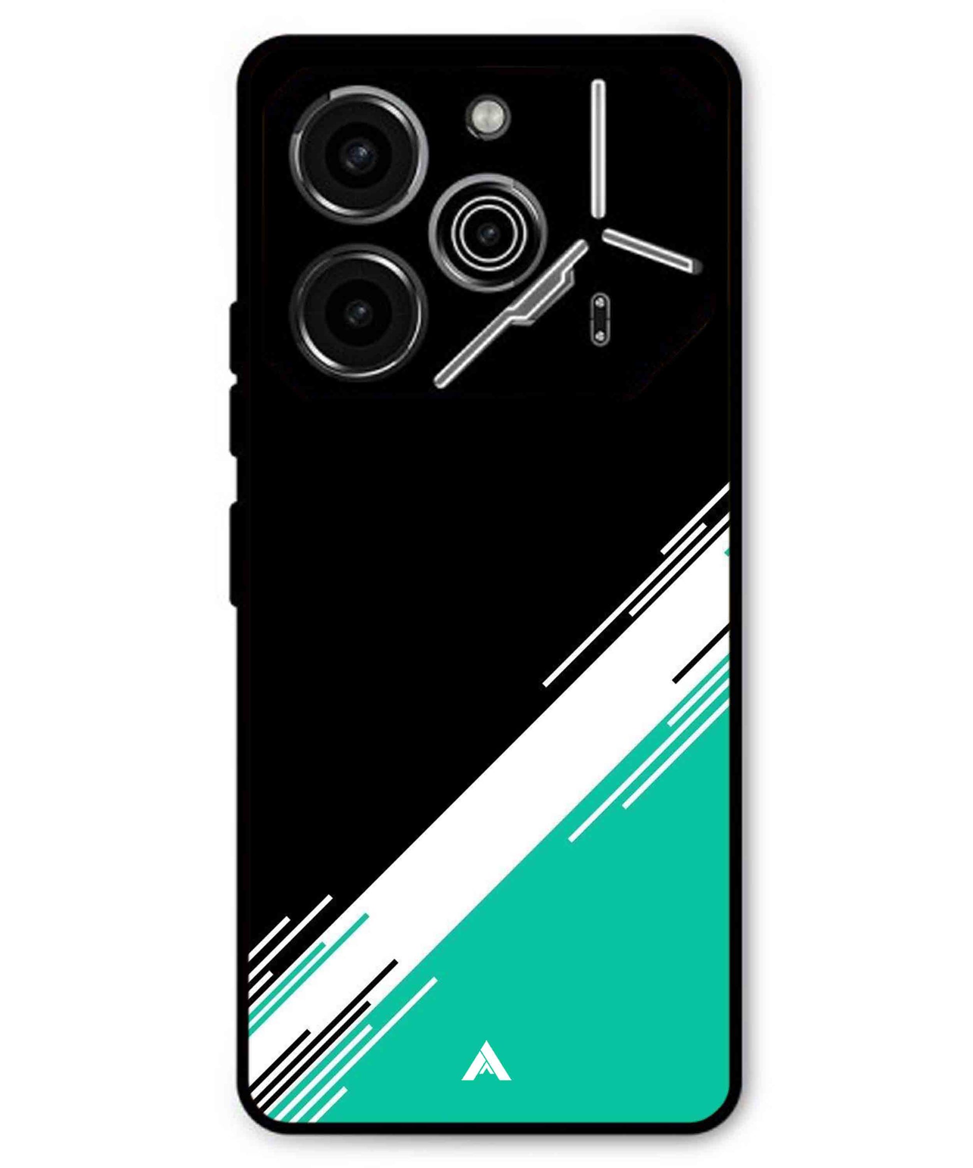 Stripe Pattern 5 Metal Back Cover Phone Case for Tecno Pova 6