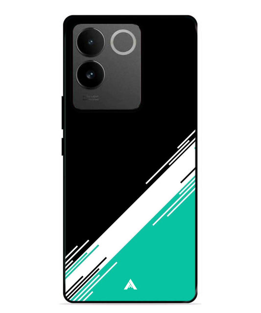 Stripe Pattern 5 Metal Back Cover Phone Case for Vivo T2 Pro