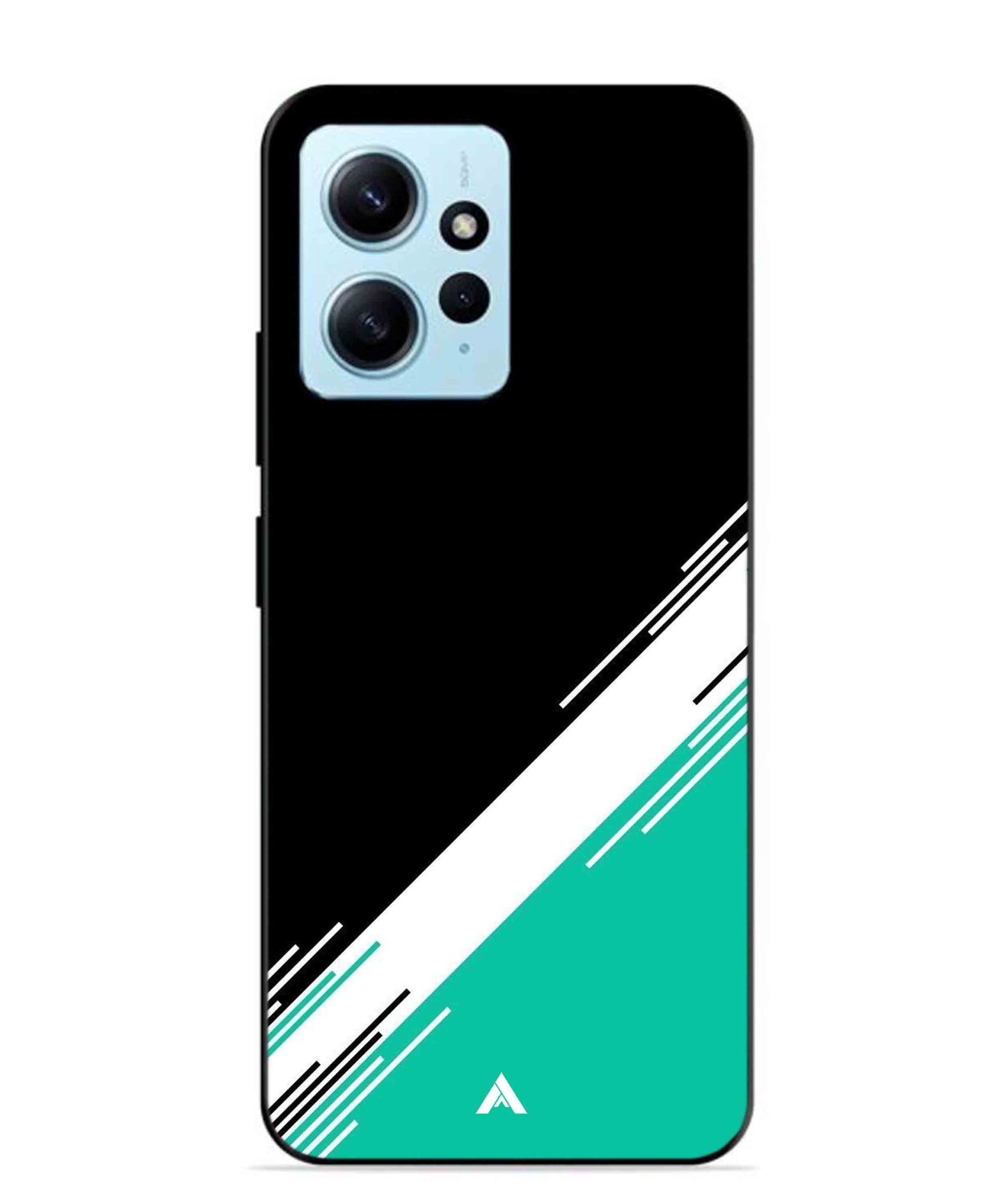 Stripe Pattern 5 Metal Back Cover Phone Case for Xiaomi Redmi Note 12 4G