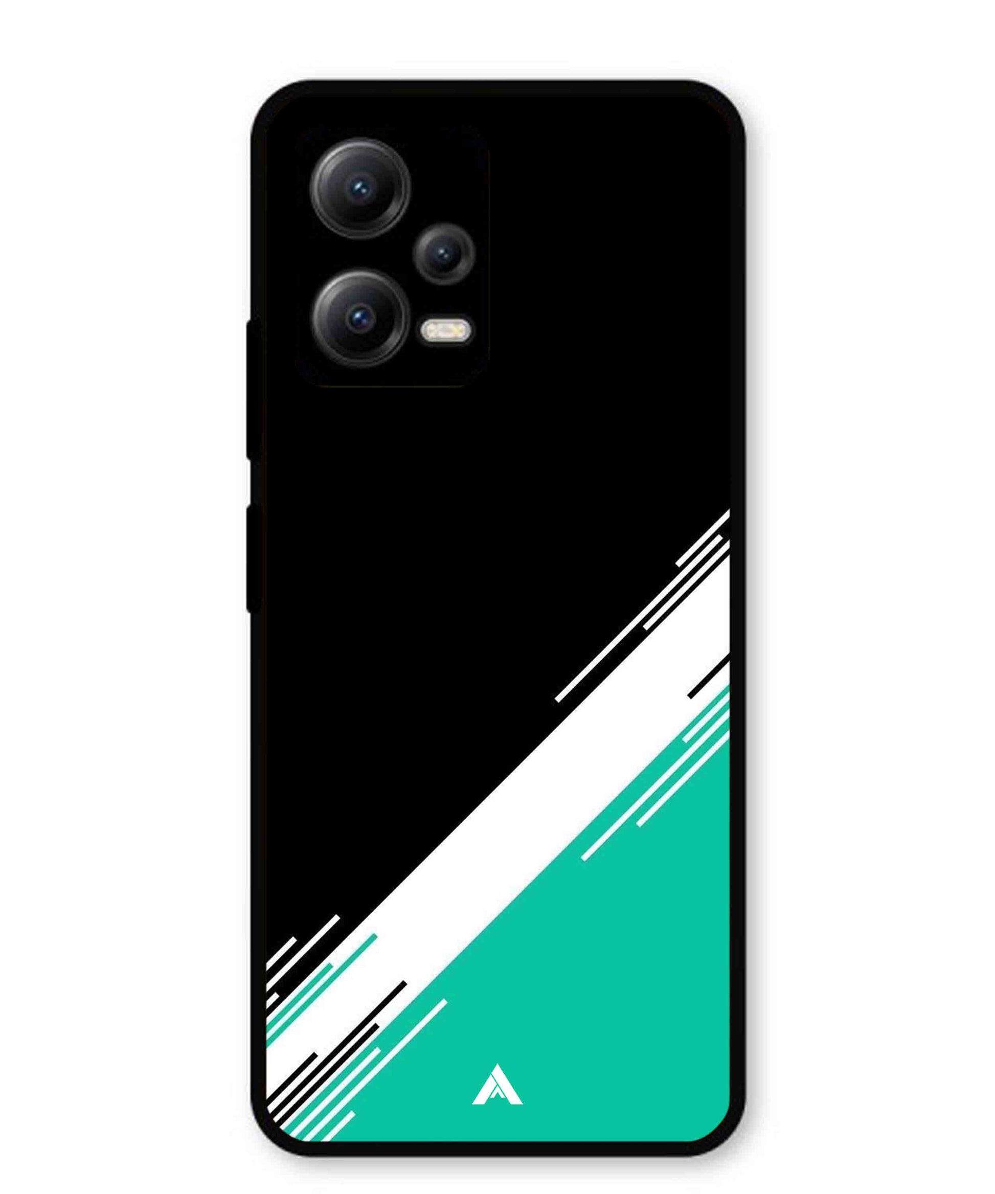 Stripe Pattern 5 Metal Back Cover Phone Case for Xiaomi Redmi Note 12 5G