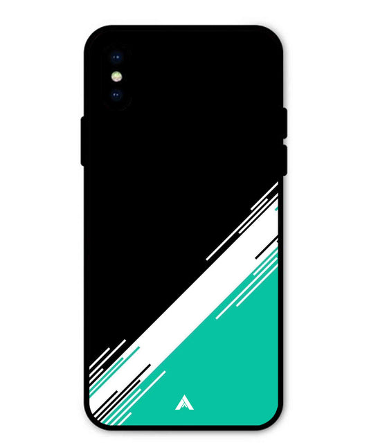 Stripe Pattern 5 Metal Back Cover Phone Case for iPhone X