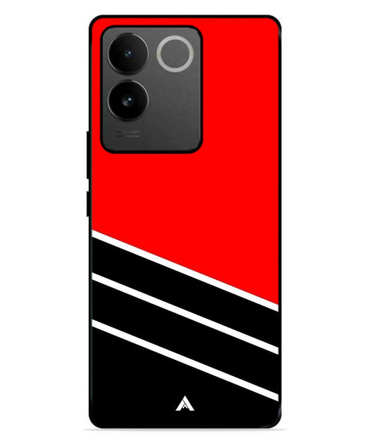 Stripe Pattern 7 Metal Back Cover Phone Case for IQOO Z7 Pro