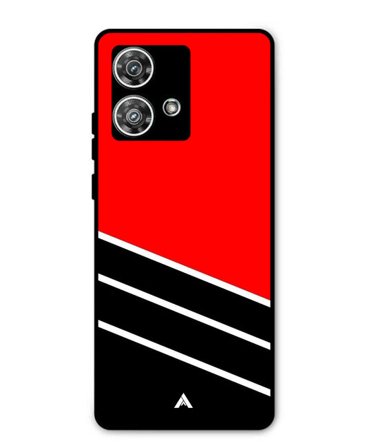 Stripe Pattern 7 Metal Back Cover Phone Case for Moto Edge 40 Neo