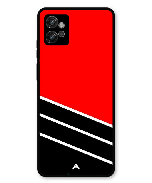 Stripe Pattern 7 Metal Back Cover Phone Case for Moto G32
