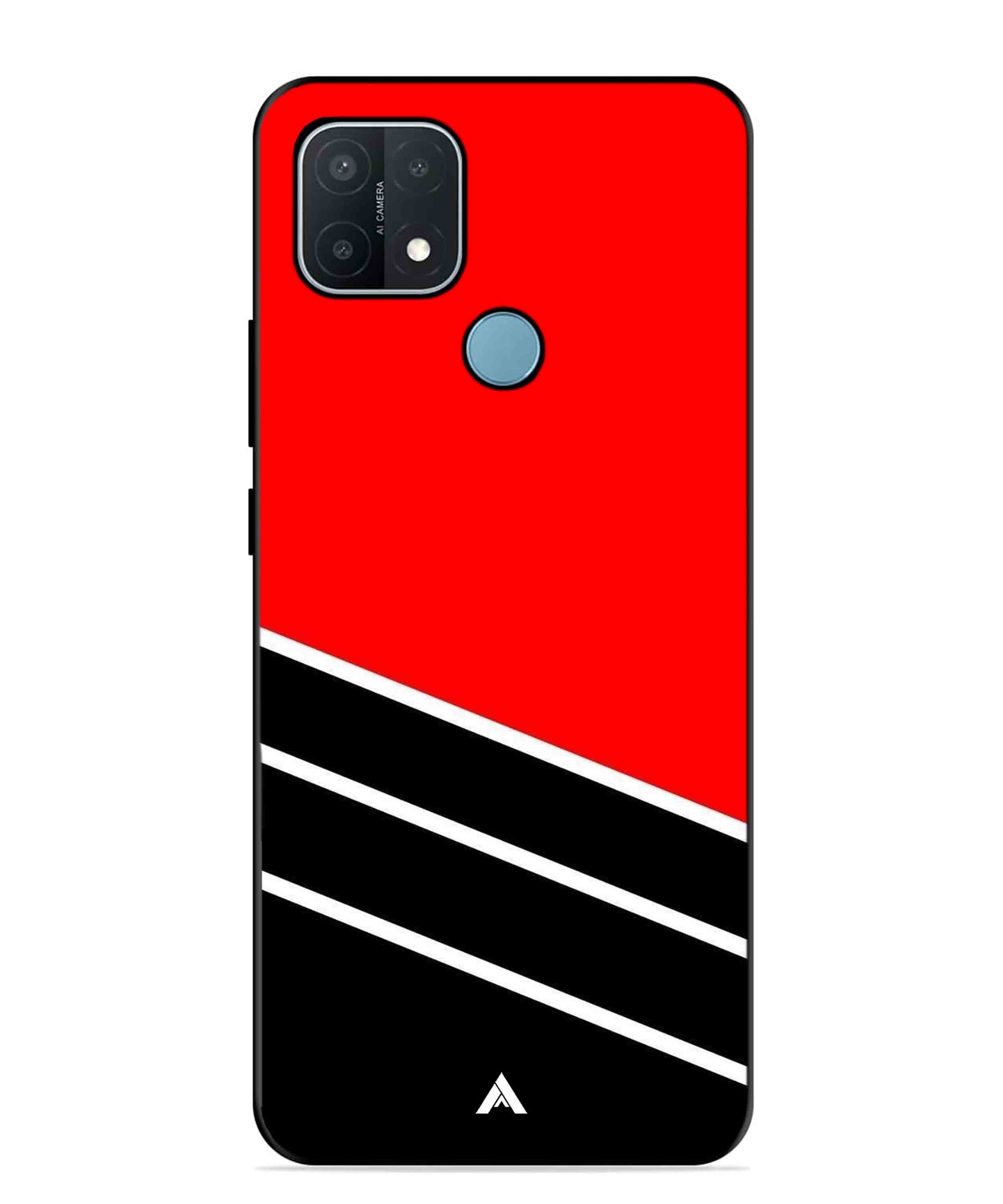 Stripe Pattern 7 Metal Back Cover Phone Case for OPPO A15