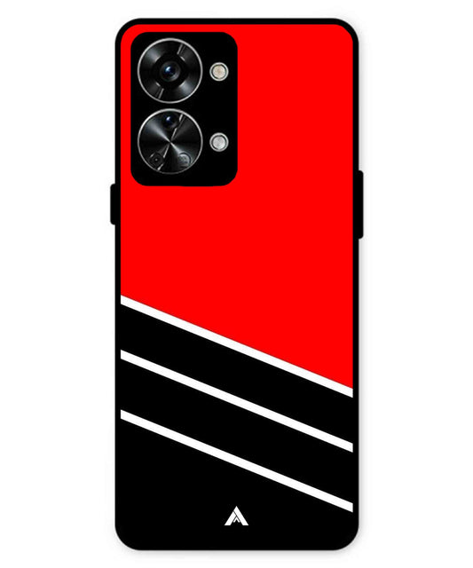 Stripe Pattern 7 Metal Back Cover Phone Case for Oneplus Nord 2T