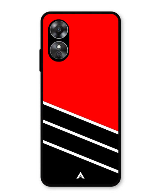 Stripe Pattern 7 Metal Back Cover Phone Case for Oppo A17