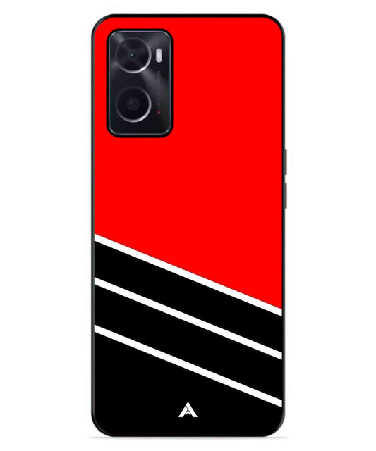 Stripe Pattern 7 Metal Back Cover Phone Case for Oppo A96
