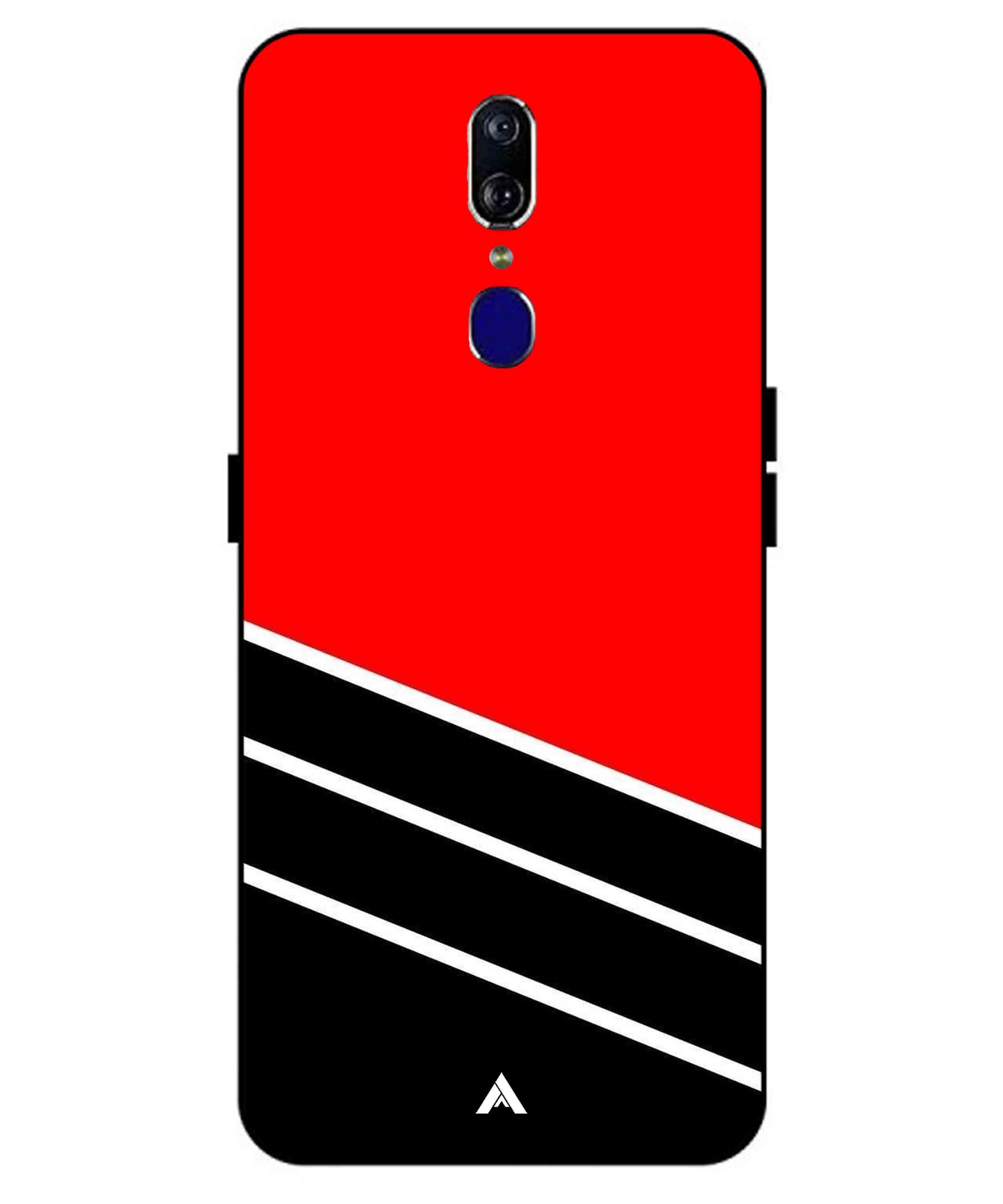 Stripe Pattern 7 Metal Back Cover Phone Case for Oppo F11