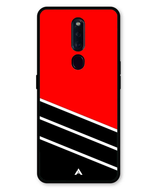 Stripe Pattern 7 Metal Back Cover Phone Case for Oppo F11 Pro