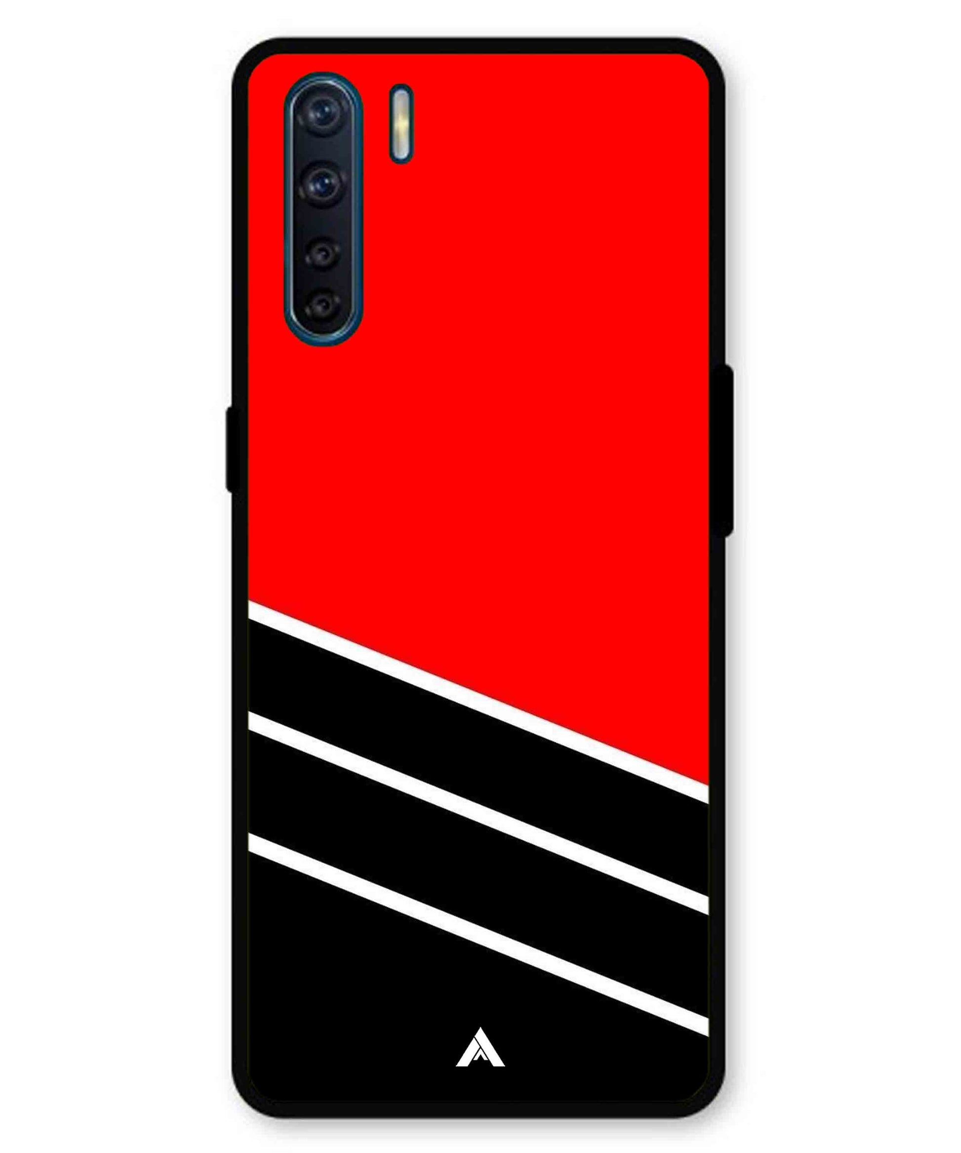 Stripe Pattern 7 Metal Back Cover Phone Case for Oppo F15