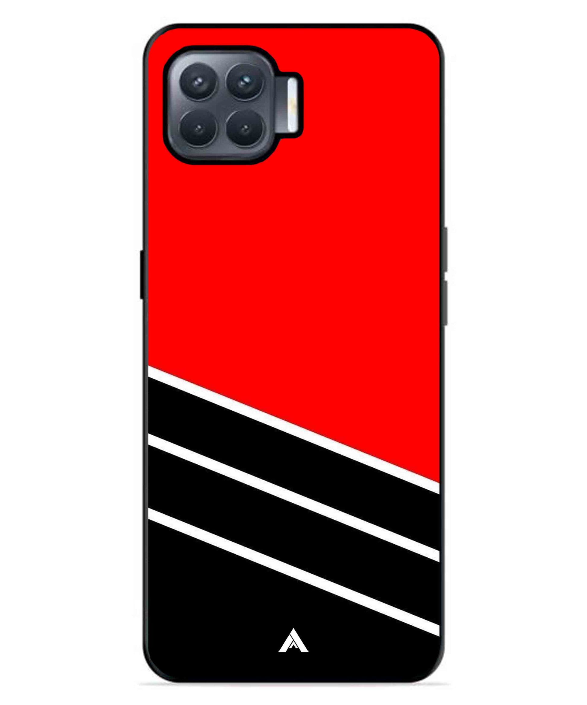 Stripe Pattern 7 Metal Back Cover Phone Case for Oppo F17 Pro
