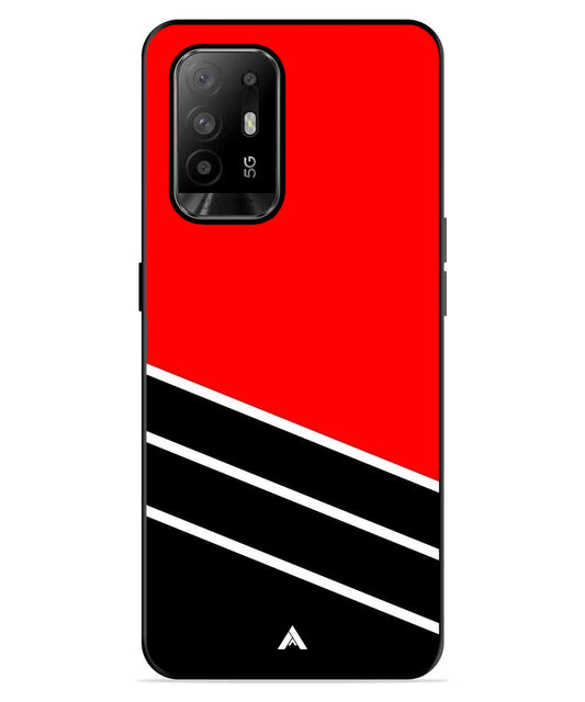 Stripe Pattern 7 Metal Back Cover Phone Case for Oppo F19 Pro Plus