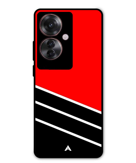 Stripe Pattern 7 Metal Back Cover Phone Case for Oppo F25 Pro