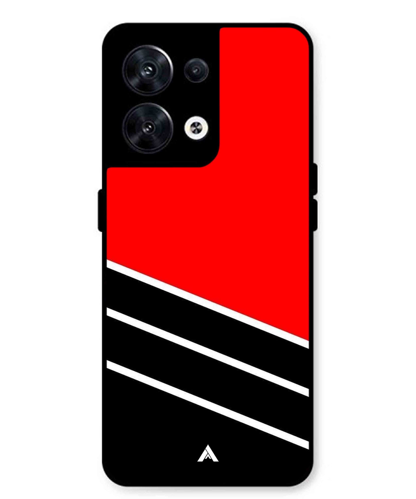 Stripe Pattern 7 Metal Back Cover Phone Case for Oppo Reno 10