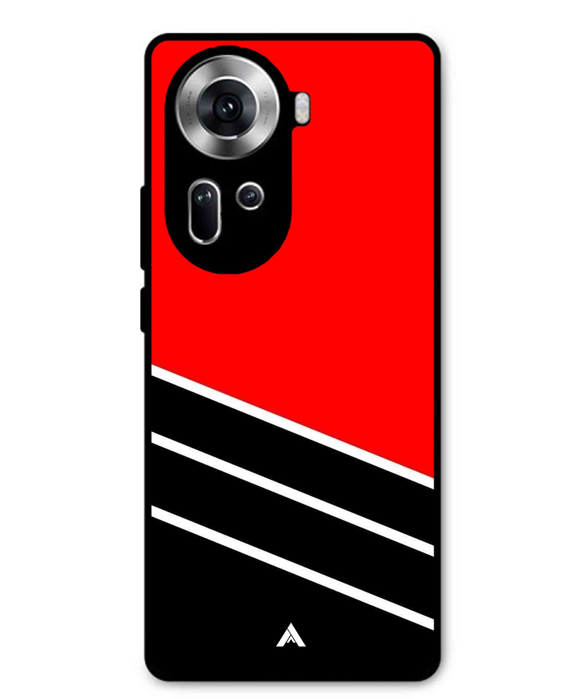 Stripe Pattern 7 Metal Back Cover Phone Case for Oppo Reno 11