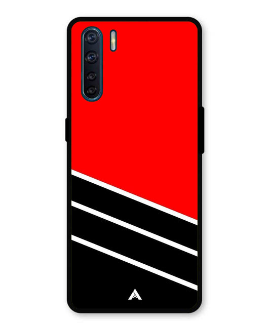 Stripe Pattern 7 Metal Back Cover Phone Case for Oppo Reno 3