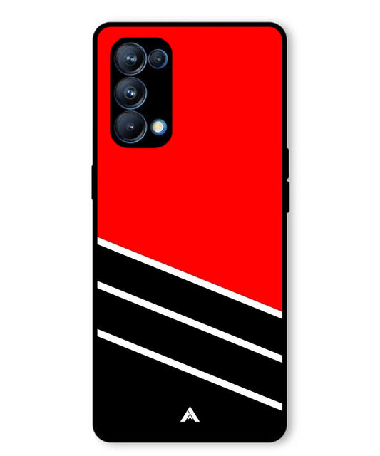 Stripe Pattern 7 Metal Back Cover Phone Case for Oppo Reno 5 Pro