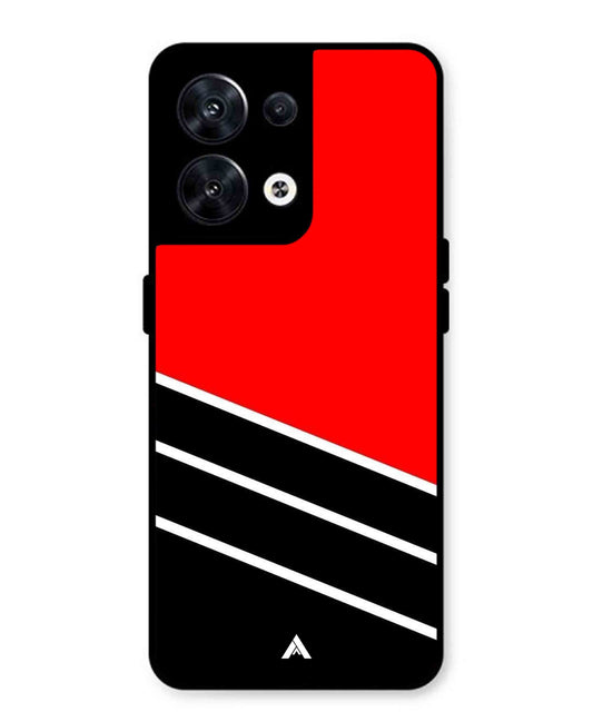 Stripe Pattern 7 Metal Back Cover Phone Case for Oppo Reno 8