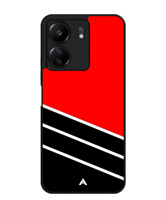 Stripe Pattern 7 Metal Back Cover Phone Case for Poco C65