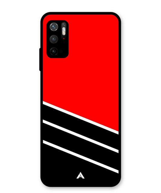 Stripe Pattern 7 Metal Back Cover Phone Case for Poco M3 Pro