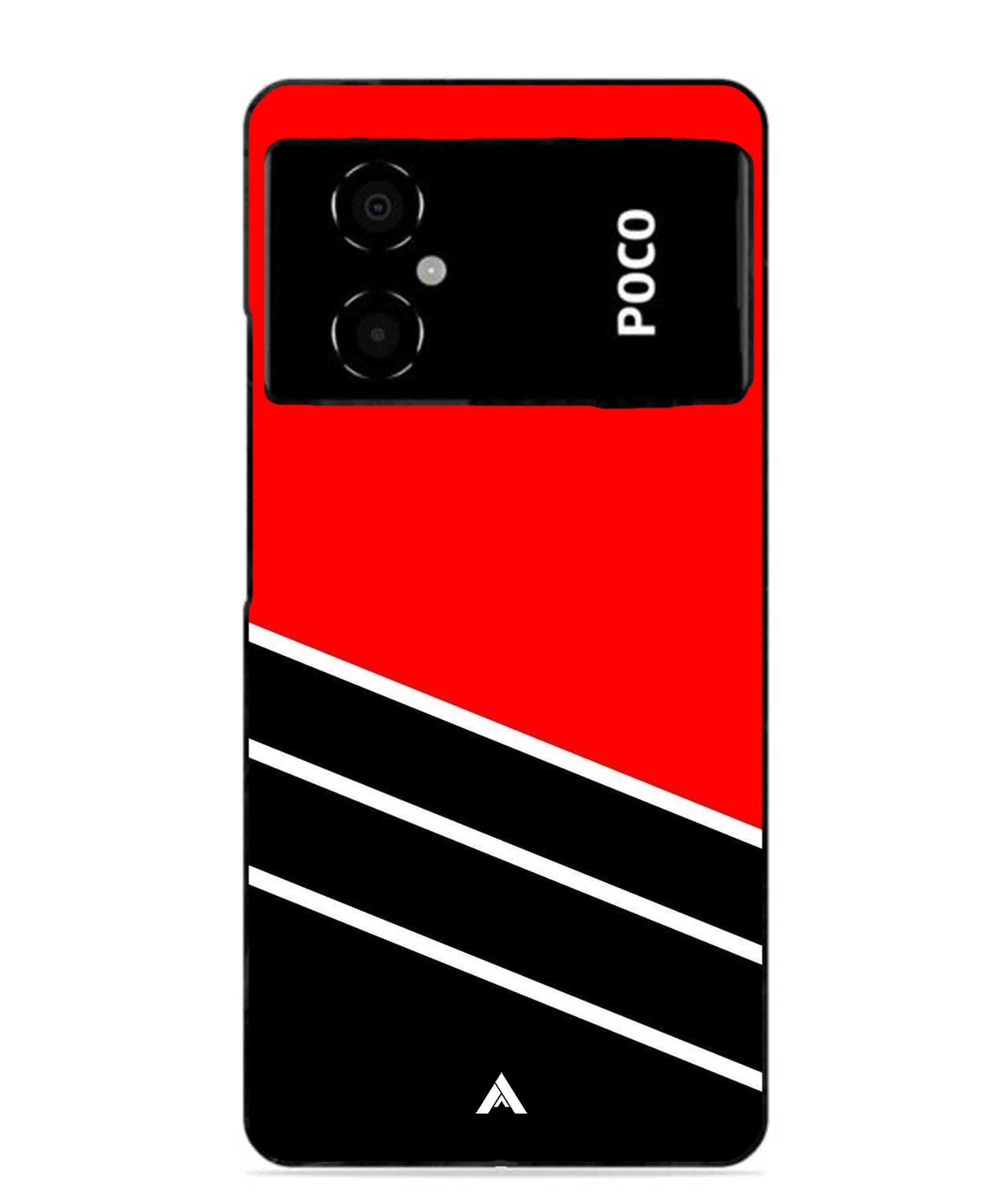 Stripe Pattern 7 Metal Back Cover Phone Case for Poco M4 5G