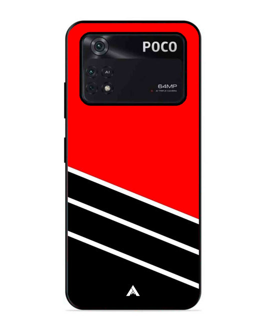 Stripe Pattern 7 Metal Back Cover Phone Case for Poco X4 Pro