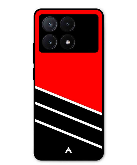 Stripe Pattern 7 Metal Back Cover Phone Case for Poco X6 Pro