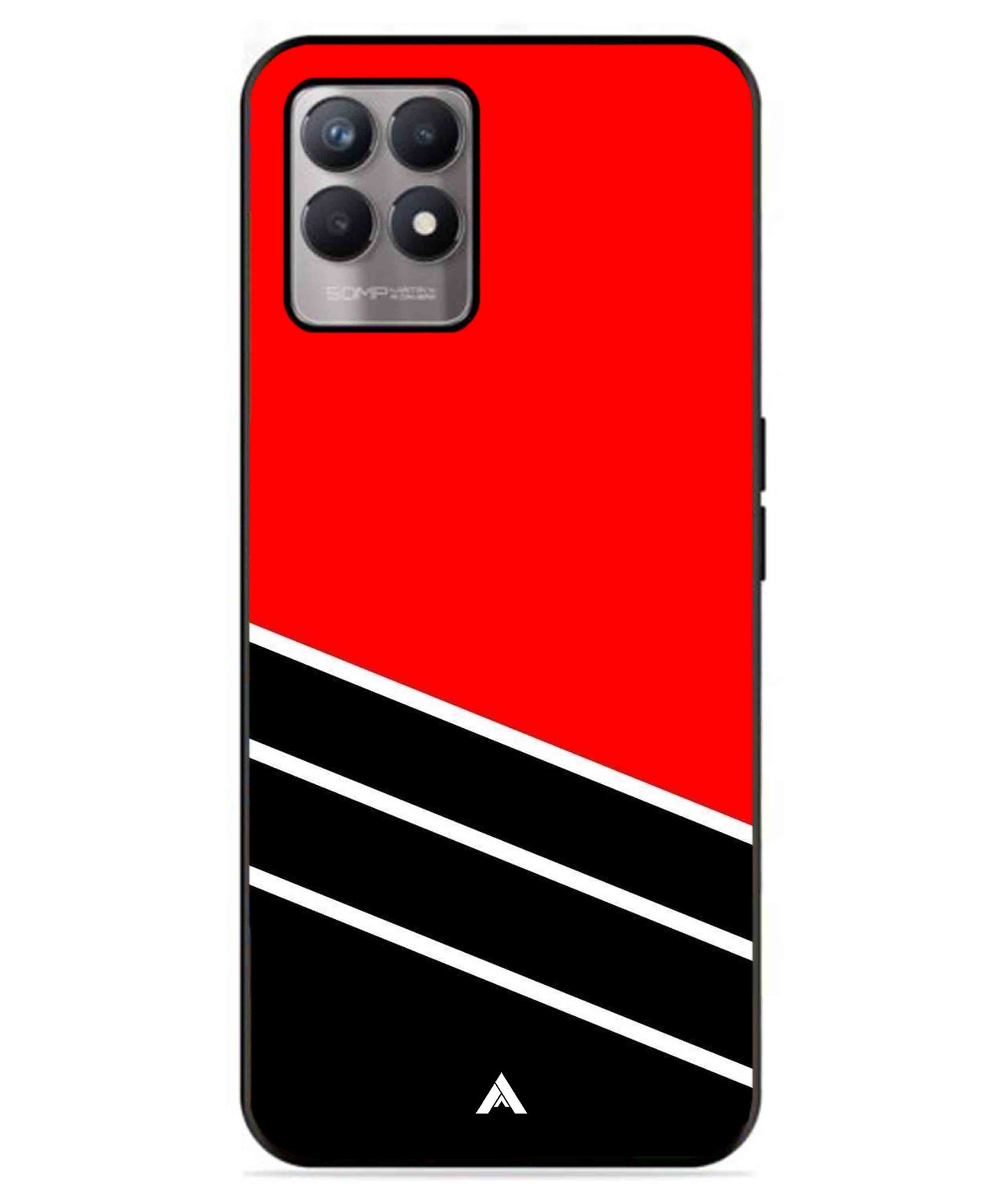Stripe Pattern 7 Metal Back Cover Phone Case for Realme 8i